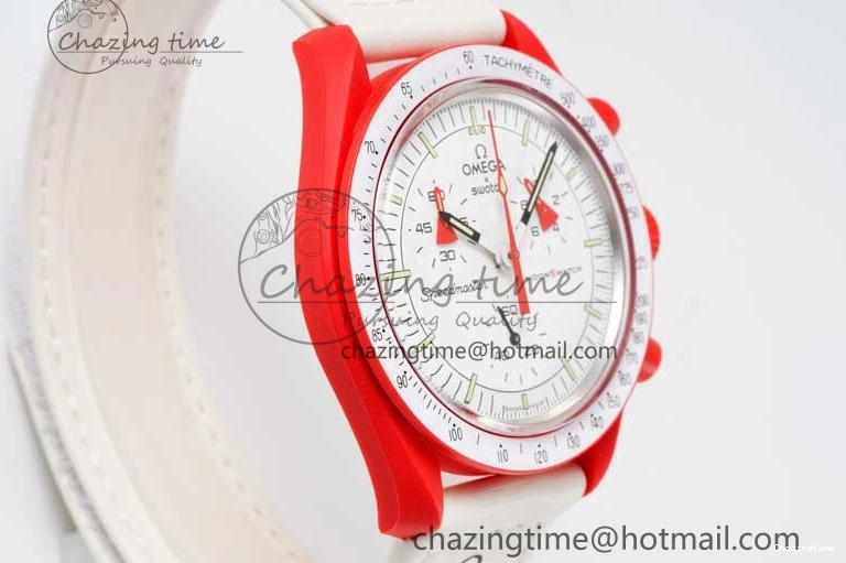 0705 Speedmaster Misson To Mars 1:1 Best Edition White Dial On Nylon Strap Quartz Bold 7862